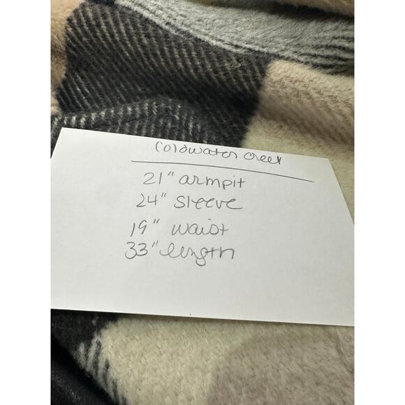 Coldwater Creek Wool Blend Coat Womens XS Plaid Button Down Notch Lapel Trench - Picture 9 of 9